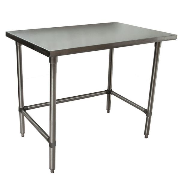Bk Resources Stainless Steel Work Table With Open Base, Plastic Feet, 48"Wx24"D SVTOB-4824